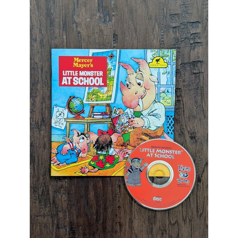 Mercer Mayer's Little Monster at School Book & Interactive CD -Excellent Vintage